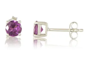 Сребърни Обици с Гранат